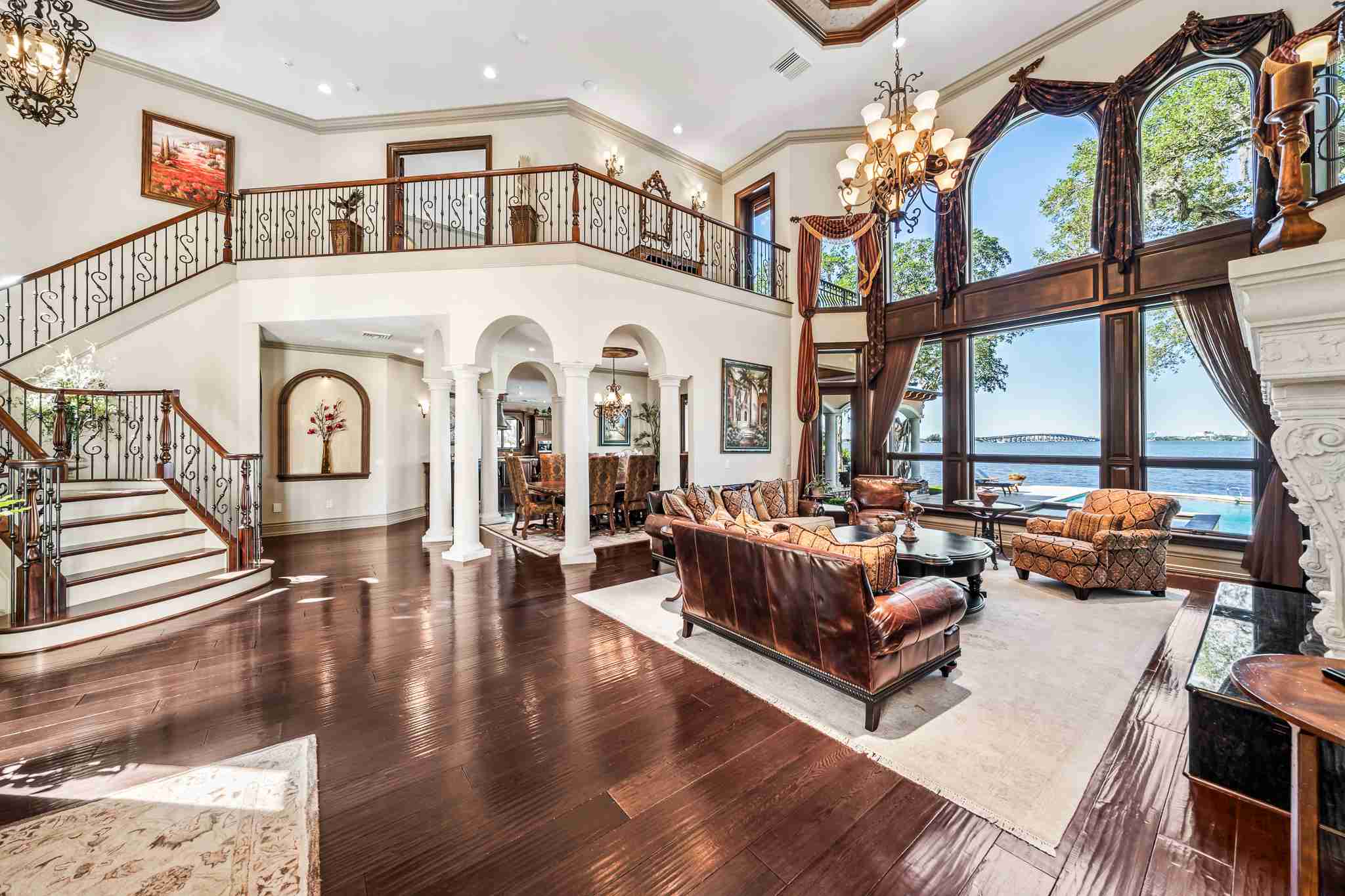 808 N Riverside Drive Indialantic FL 32903 (7) Stunning, great room with staircase and floor to ceiling window