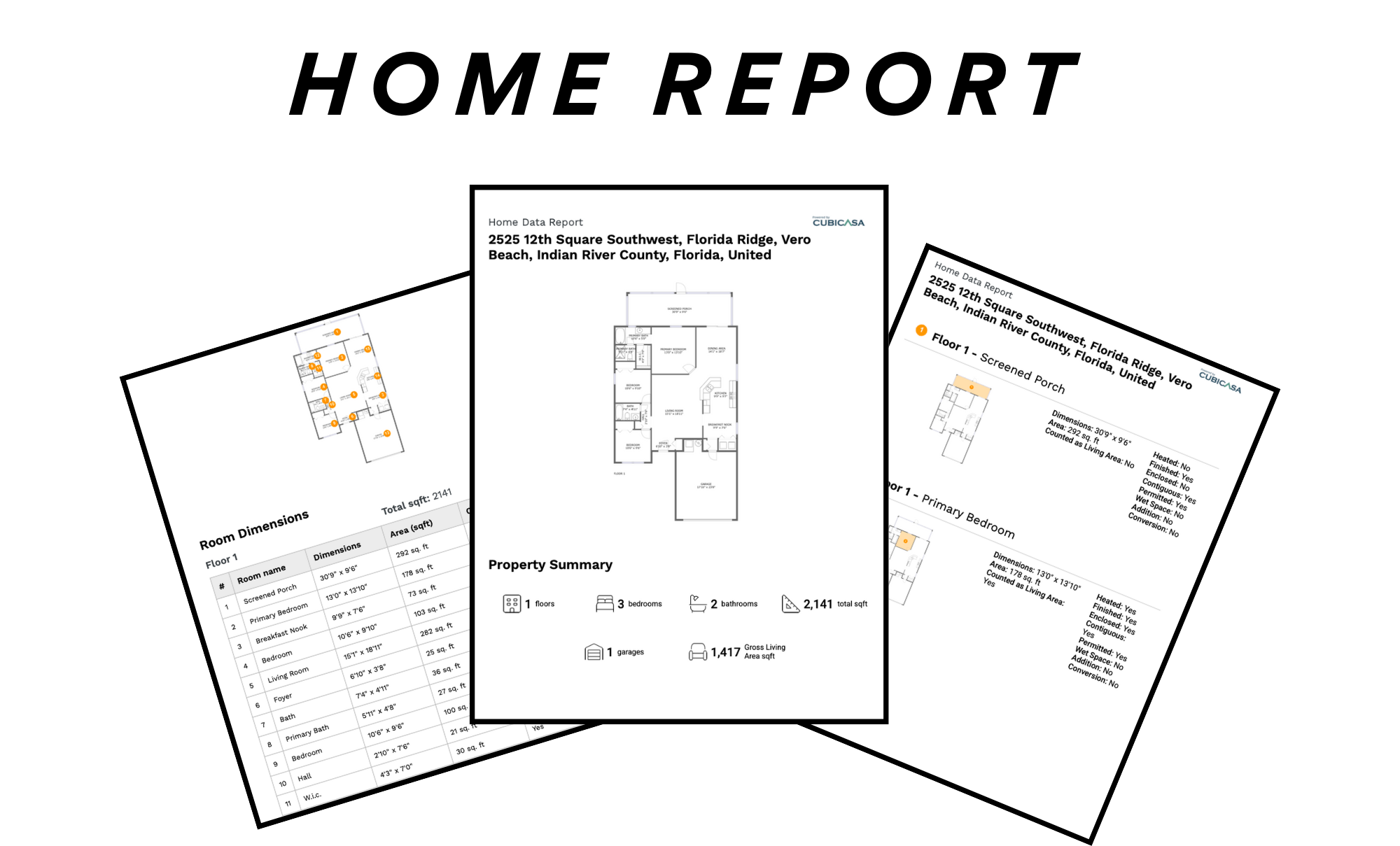 A example of a home report provided by cubi casa